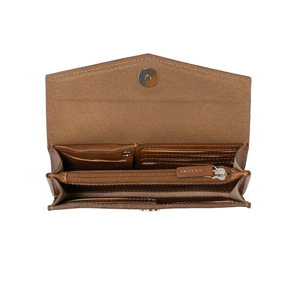 Leather Long Flap Wallet for AirTag